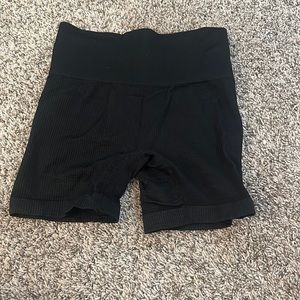 Barley worn black spandex